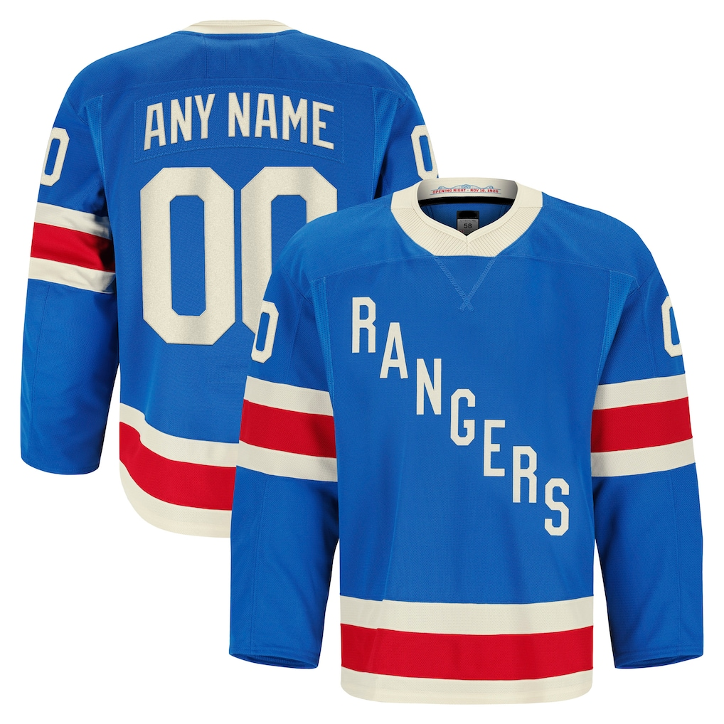 Rebec Custom NY.Rangers Blue Centennial Authentic Pro Jerseys