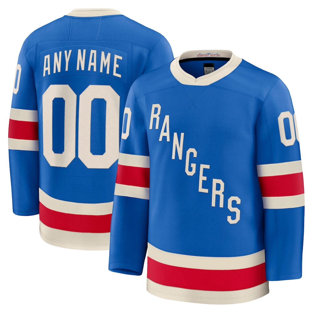 Rebec Custom NY.Rangers Blue Centennial Premium Jerseys