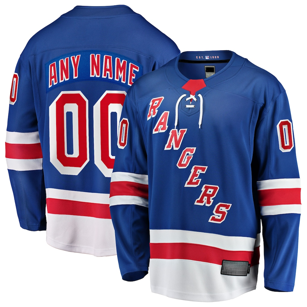 Rebec Custom NY.Rangers Blue Home Breakaway Jerseys