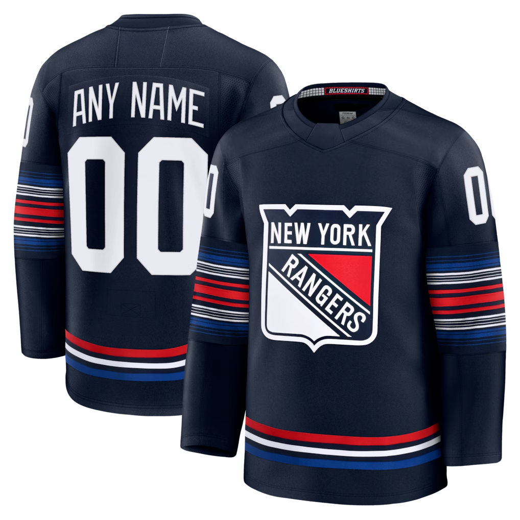 Rebec Custom NY.Rangers Navy Alternate Premium Jerseys