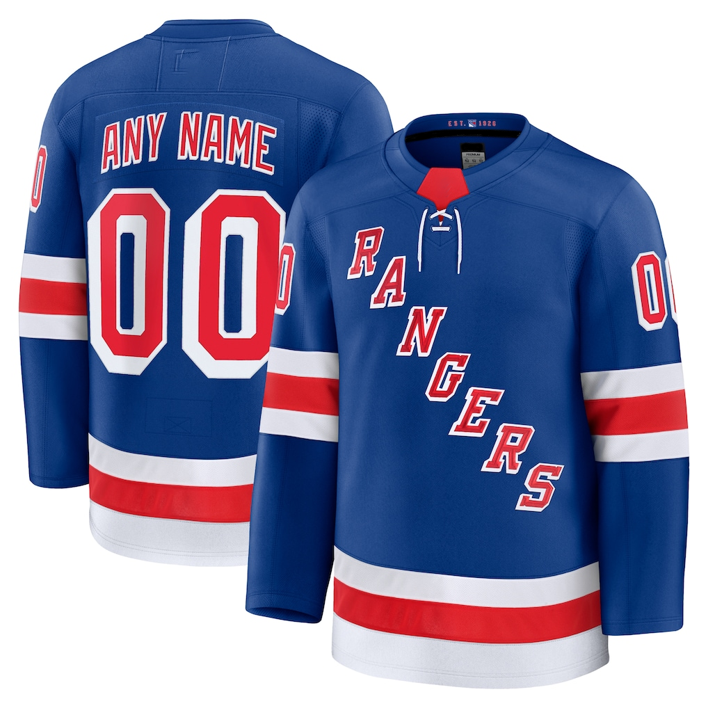 Rebec Custom NY.Rangers Royal Home Premium Jerseys