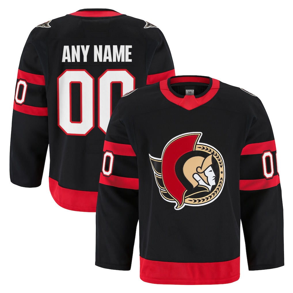 Rebec Custom O.Senators Black Home Authentic Pro Jerseys