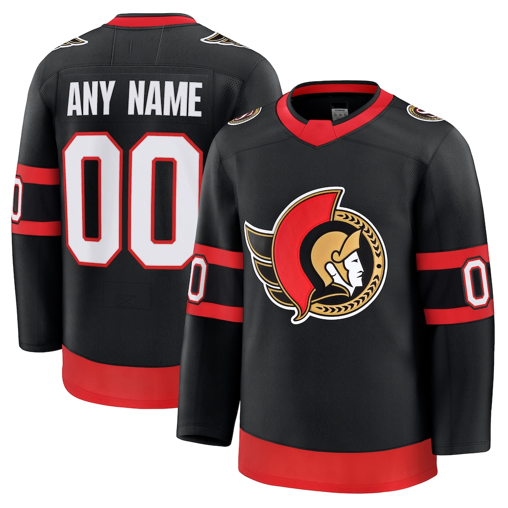 Rebec Custom O.Senators Black Home Premium Jerseys