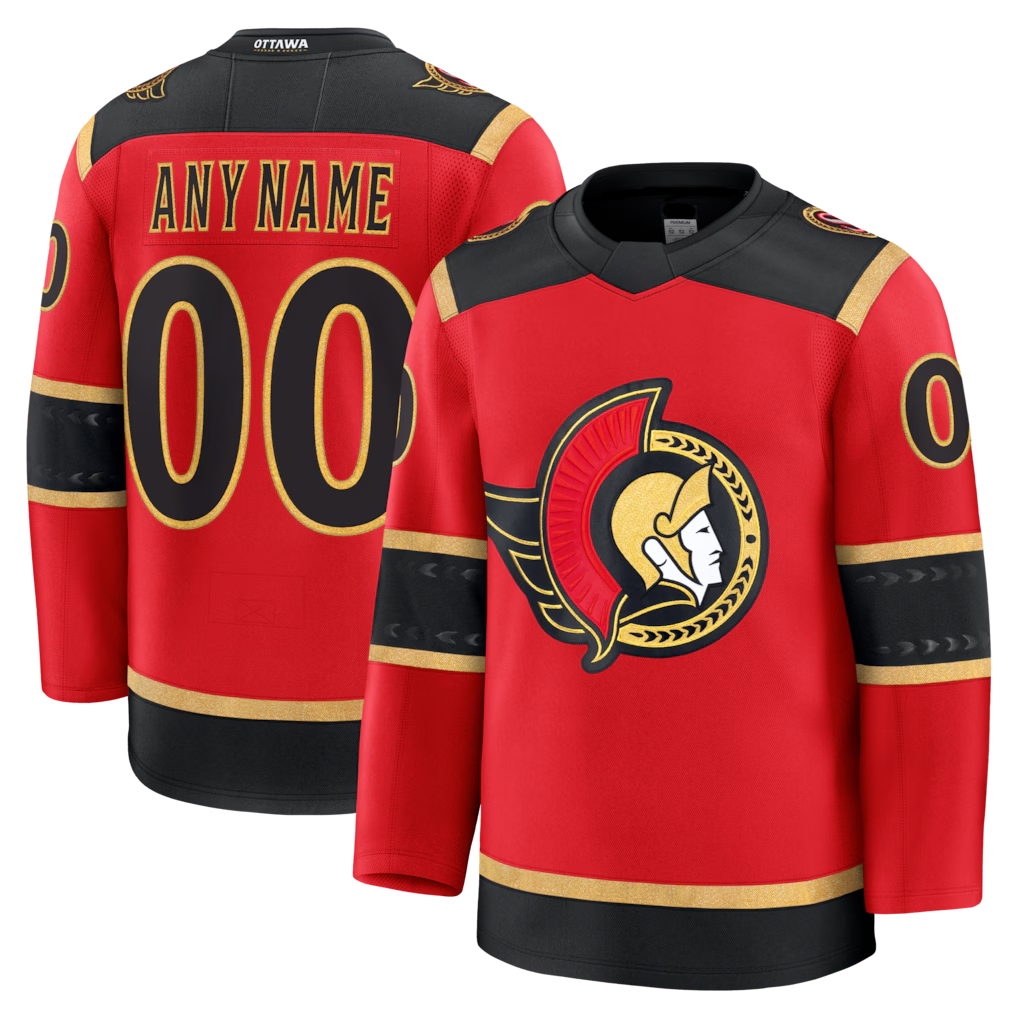 Rebec Custom O.Senators Red Alternate Premium Jerseys
