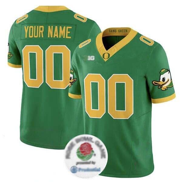 Rebec Custom O.Ducks Active Player Green 2024 F.U.S.E. Rose Bowl Vapor Limited Stitched Football American College Jerseys