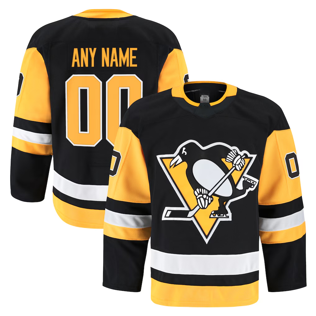Rebec Custom P.Penguins Black Home Authentic Pro Jerseys