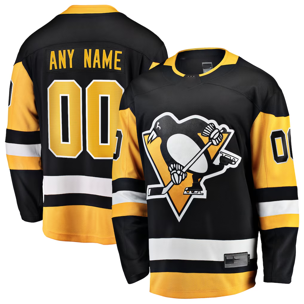 Rebec Custom P.Penguins Black Home Breakaway Jerseys
