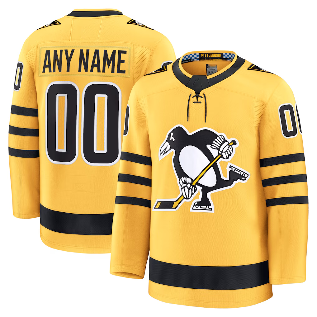 Rebec Custom P.Penguins Gold Alternate Premium Jerseys