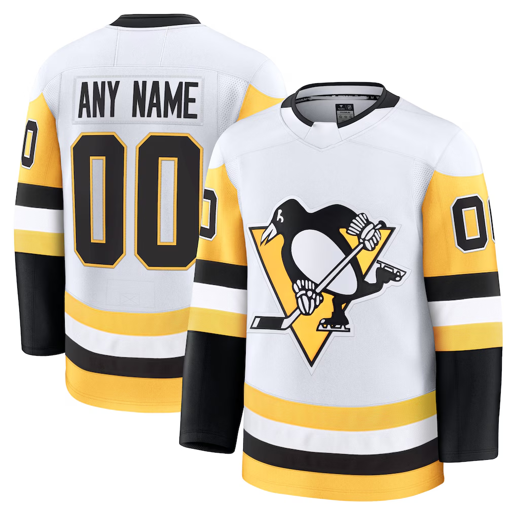 Rebec Custom P.Penguins White Away Premium Jerseys