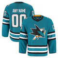 Rebec Custom SJ.Sharks Teal Home Authentic Pro Jerseys