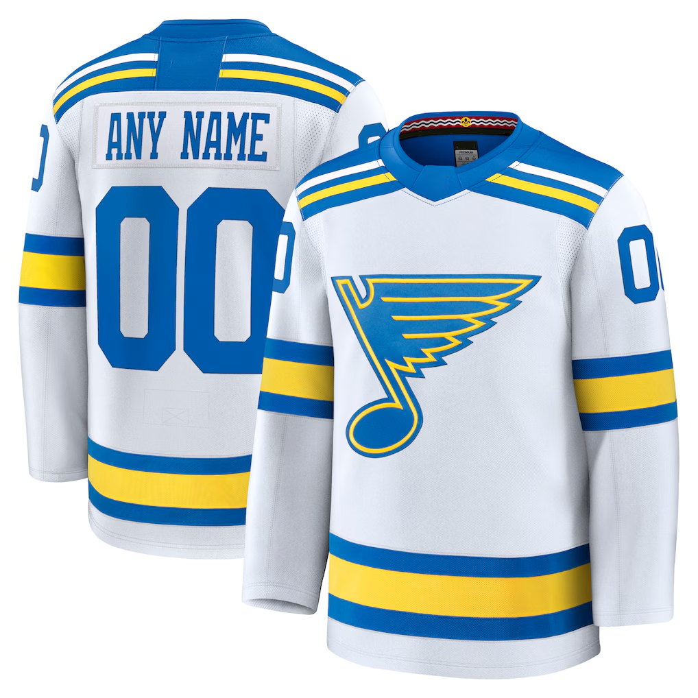 Rebec Custom SL.Blues White Away Premium Jerseys