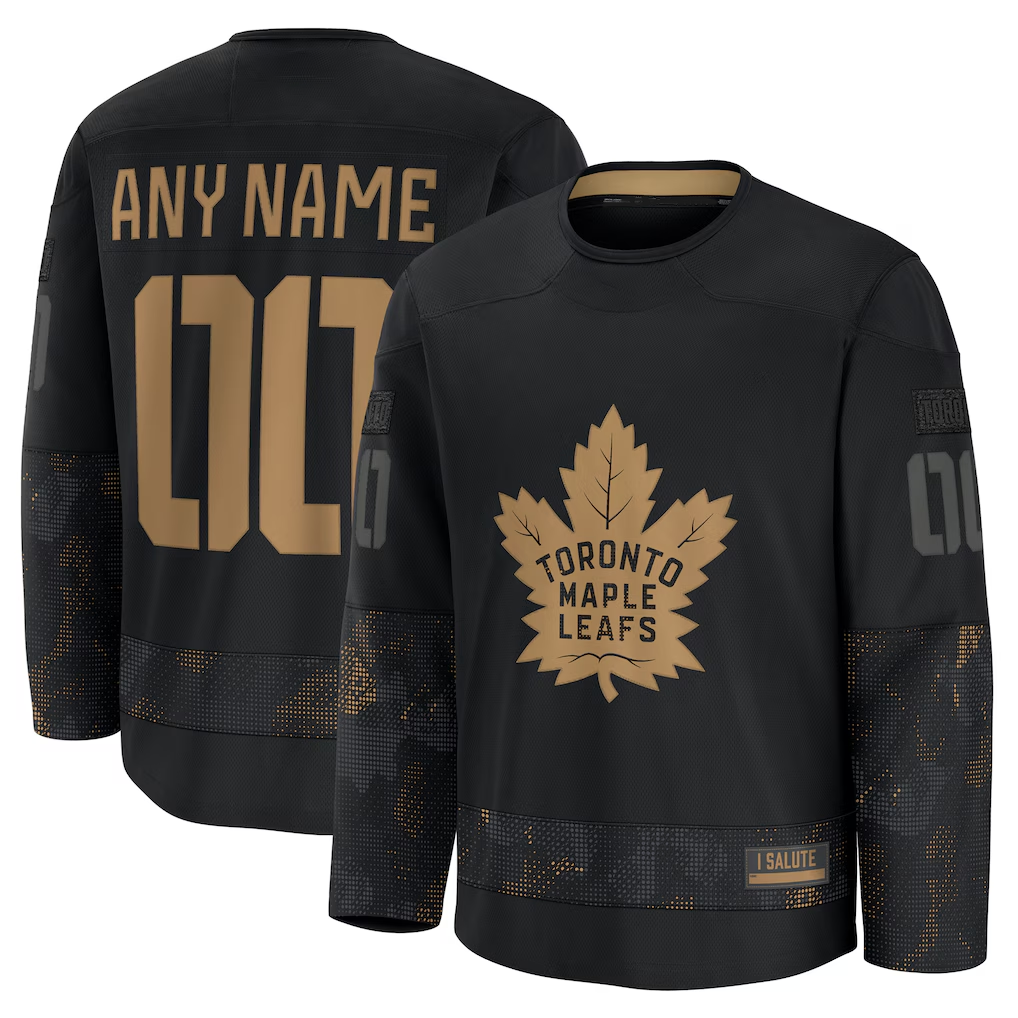 Rebec Custom TM.Leafs Black 2024 Military Appreciation Practice Jerseys
