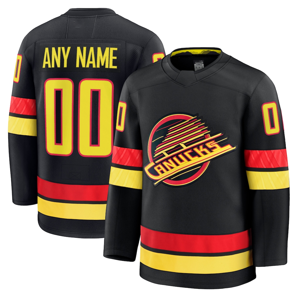 Rebec Custom V.Canucks Black Alternate Premium Jerseys