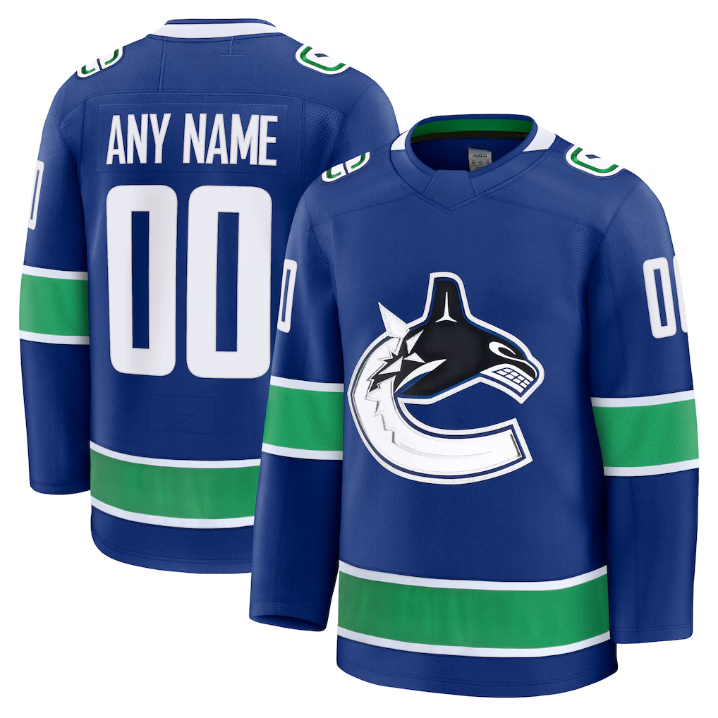 Rebec Custom V.Canucks Blue Home Premium Jerseys