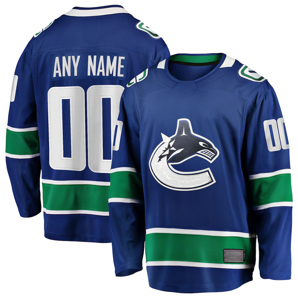 Rebec Custom V.Canucks Blue Home Team Breakaway Jerseys