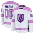 Rebec Custom VG.Knights White 2024 Hockey Fights Cancer Practice Jerseys