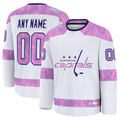 Rebec Custom W.Capitals White 2024 Hockey Fights Cancer Practice Jerseys