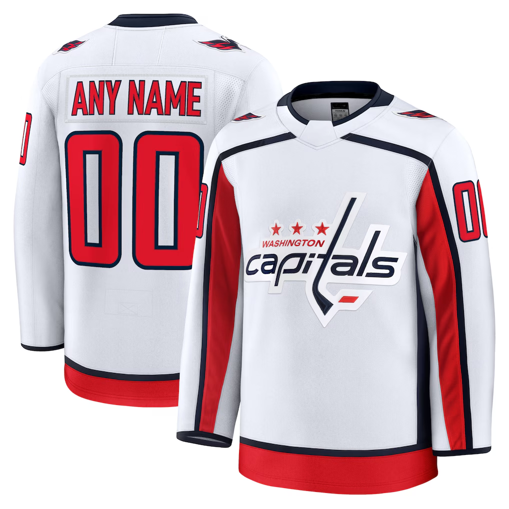 Rebec Custom W.Capitals White Away Premium Jerseys
