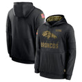 Rebec D.Broncos Black Salute to Service Pullover Hoodies Limited Blank Player Stitched Jerseys