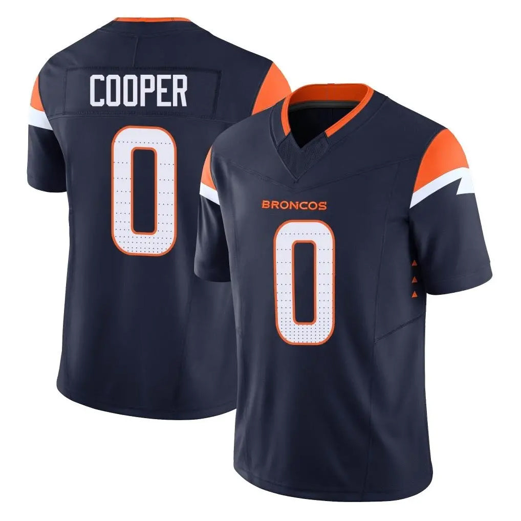 Rebec D.Broncos #0 Jonathon Cooper Player Navy Limited Vapor F.U.S.E. Home Game Stitched Jerseys