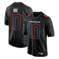 Rebec D.Broncos #10 Bo Nix Player Carbon Black Fashion Limited Game Stitched Jerseys