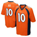Rebec D.Broncos #10 Bo Nix Player Orange Color Home Game Stitched Jerseys