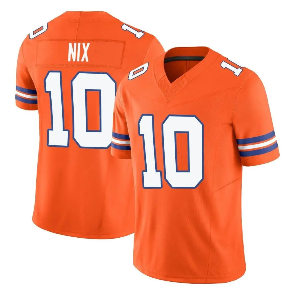 Rebec D.Broncos #10 Bo Nix Player Orange Limited Alternate Vapor F.U.S.E. Throwback Game Stitched Jerseys
