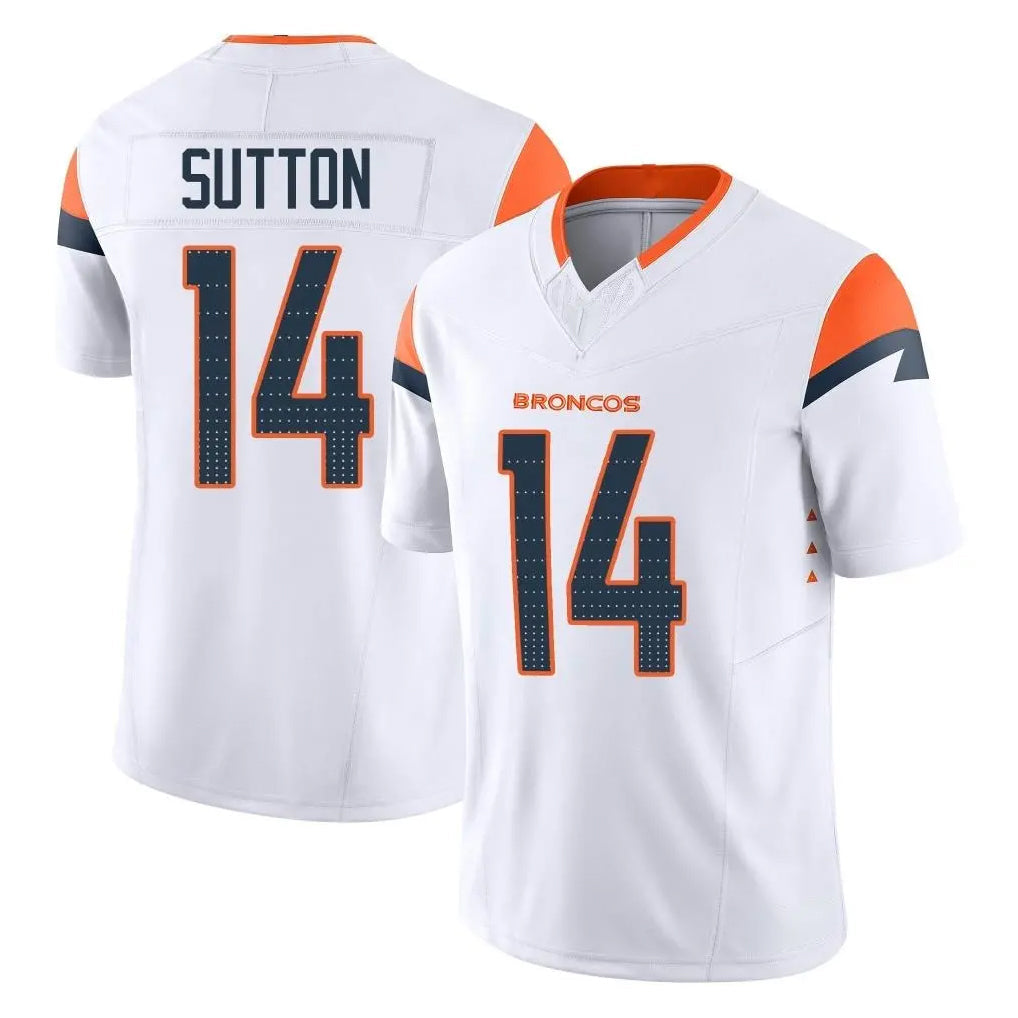 Rebec D.Broncos #14 Courtland Sutton Player White Limited Vapor F.U.S.E. Home Game Stitched Jerseys