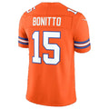 D.Broncos #15 Nik Bonitto Orange Rebec Alternate Mile High Collection 1977 Throwback Vapor F.U.S.E. Stitched Stitched Jerseys