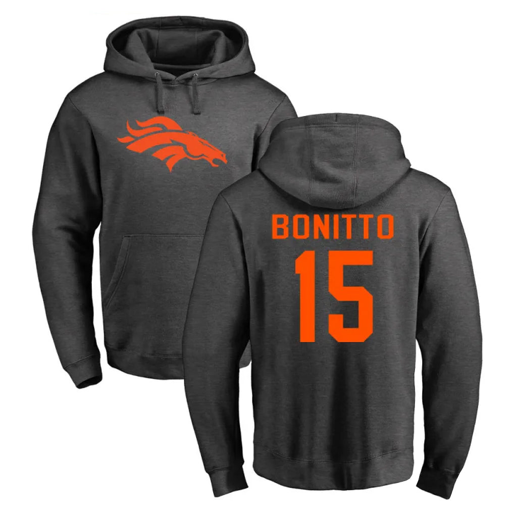 Rebec D.Broncos #15 Nik Bonitto Player Ash One Color Pullover Hoodie Limited Stitched Jerseys