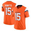 Rebec D.Broncos #15 Nik Bonitto Player Orange Vapor F.U.S.E. Limited Home Game Stitched Jerseys