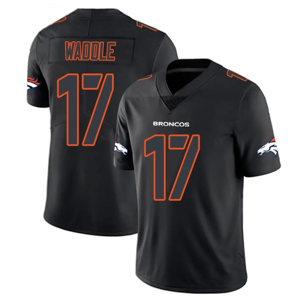 Rebec D.Broncos #17 Jaylen Waddle Player Black Impact Limited Game Stitched Jerseys