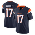 Rebec D.Broncos #17 Jaylen Waddle Player Navy Limited Vapor F.U.S.E. Home Game Stitched Jerseys