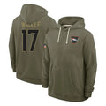 Rebec D.Broncos #17 Jaylen Waddle Player Olive Salute to Service Pullover Hoodies Limited Stitched Jerseys
