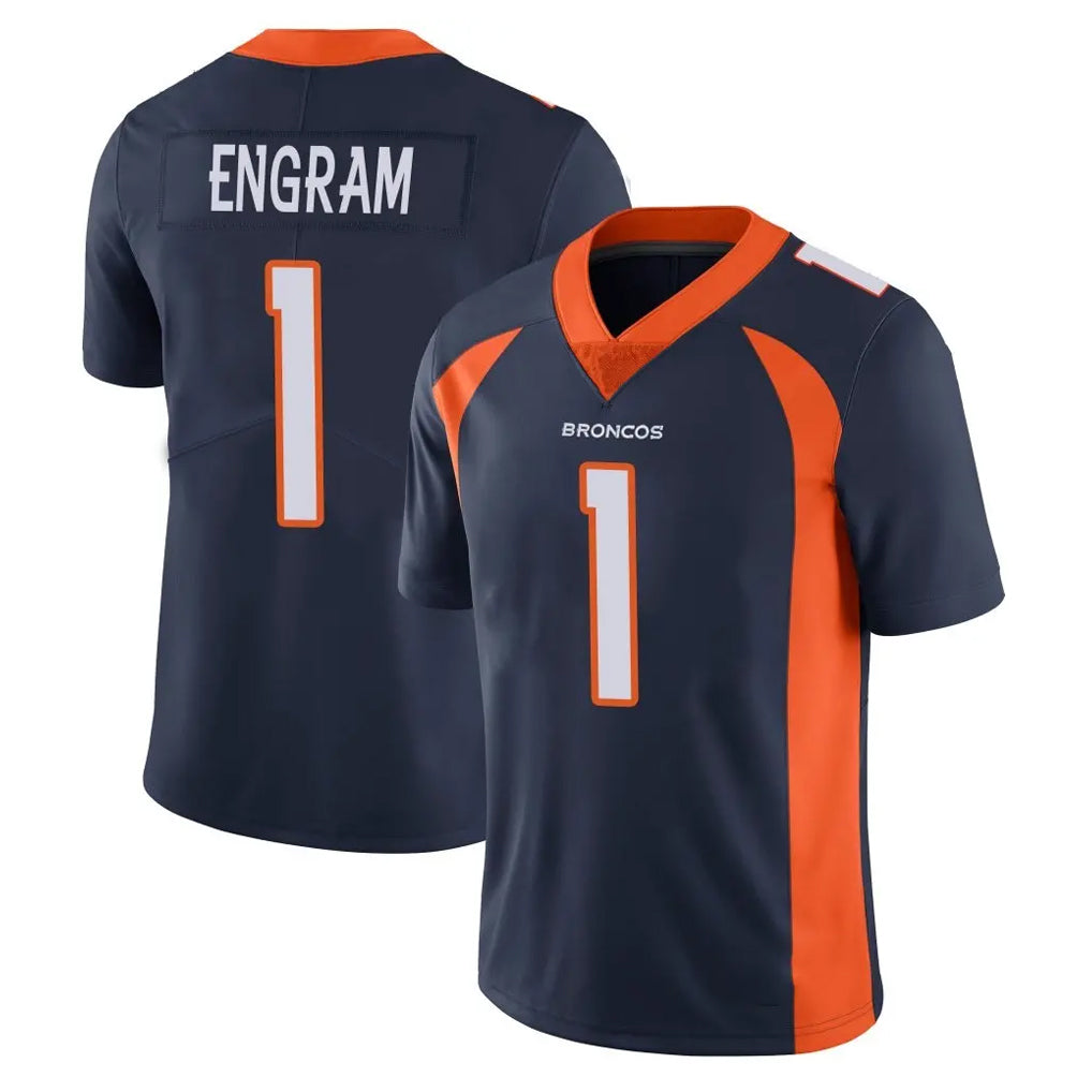 Rebec D.Broncos #1 Evan Engram Player Navy Vapor Untouchable Limited Game Stitched Jerseys