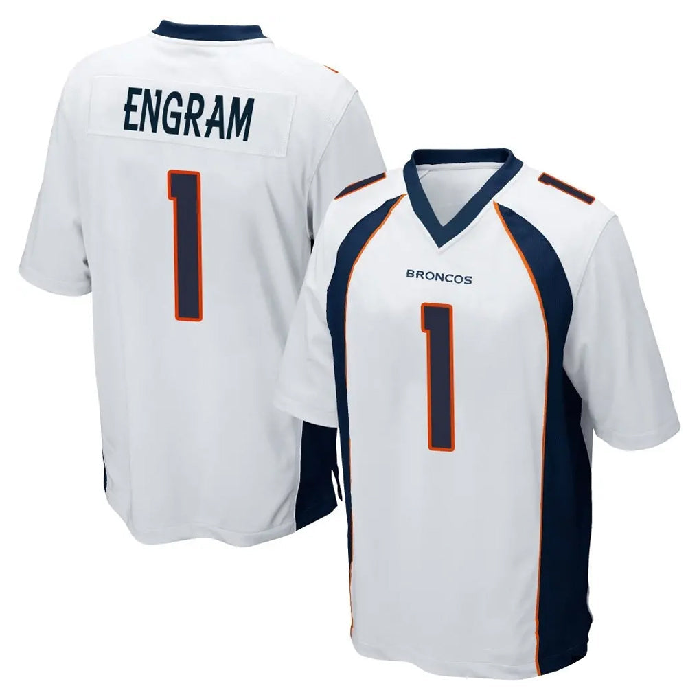 Rebec D.Broncos #1 Evan Engram Player White Game Stitched Jerseys
