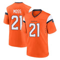 Rebec D.Broncos #21 Riley Moss Player Orange Home Game Stitched Jerseys