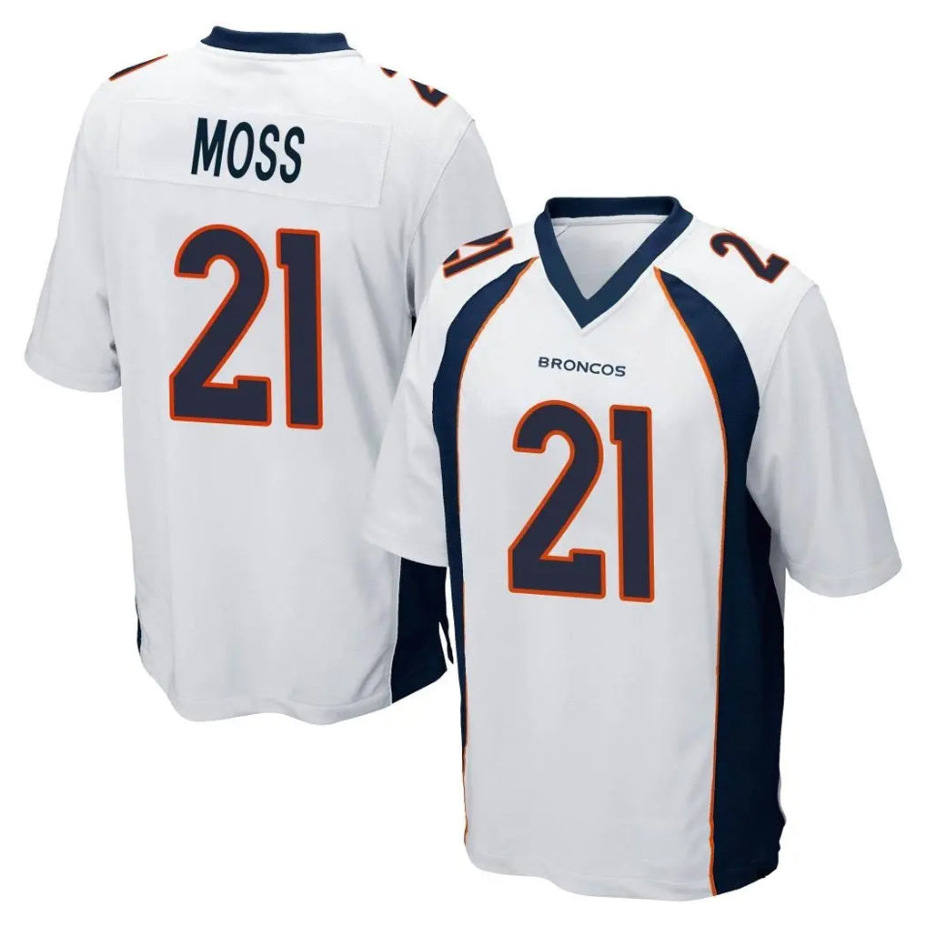 Rebec D.Broncos #21 Riley Moss Player White Game Stitched Jerseys