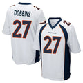 Newshops D.Broncos #27 J.K. Dobbins Player White Game Stitched Jerseys