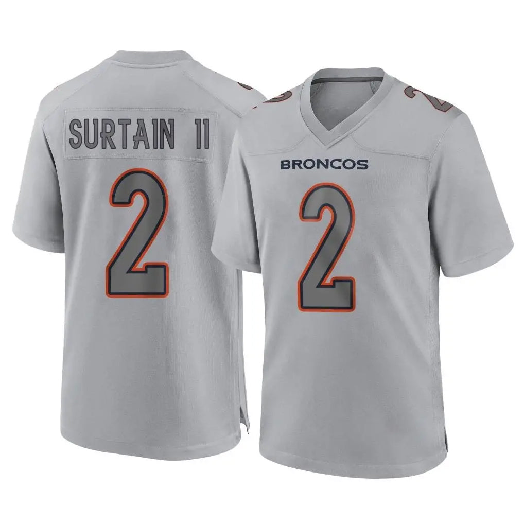 Rebec D.Broncos #2 Pat Surtain II Player Gray Atmosphere Fashion Limited Game Stitched Jerseys