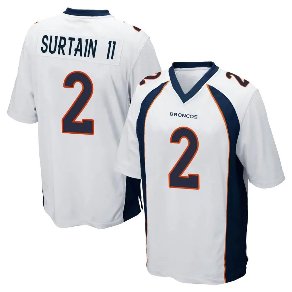 Rebec D.Broncos #2 Pat Surtain II Player White Game Stitched Jerseys
