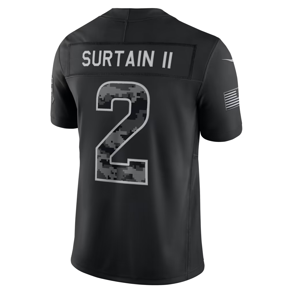 Rebec  D.Broncos #2 Patrick Surtain II Black 2026 Salute to Service Stitched Limited Jersey