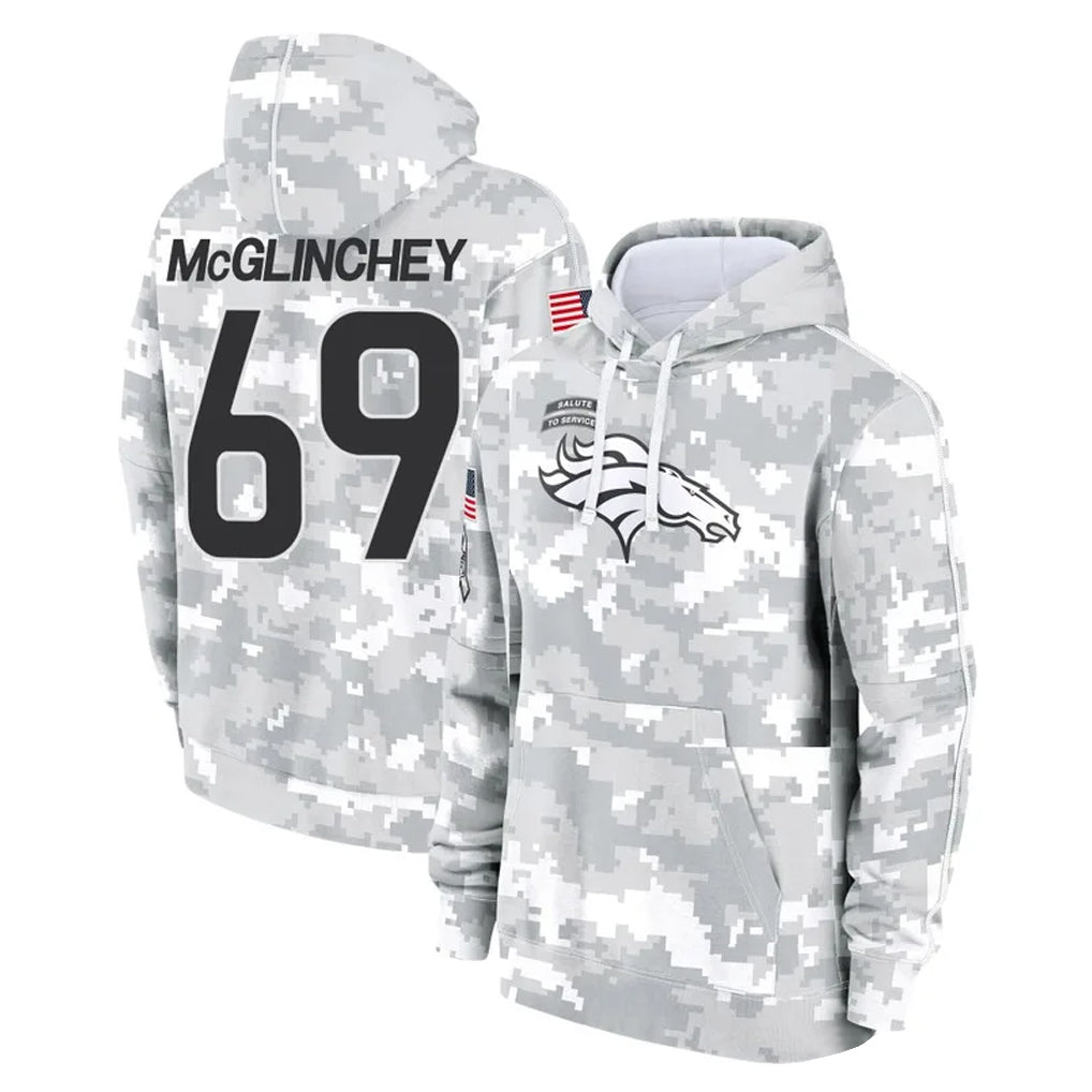 Newshops D.Broncos #69 Mike McGlinchey Player Arctic Camo Salute to Service Hoodies Limited Game Stitched Jerseys