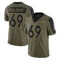 Rebec D.Broncos #69 Mike McGlinchey Player Olive Salute To Service Limited Game Stitched Jerseys