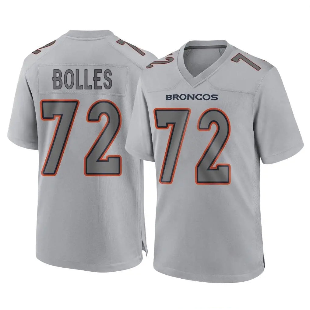Rebec D.Broncos #72 Garett Bolles Player Gray Atmosphere Fashion Limited Game Stitched Jerseys