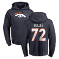 Rebec D.Broncos #72 Garett Bolles Player Navy Pullover Hoodie Limited Stitched Jerseys