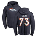 Rebec D.Broncos #73 Frank Crum Player Navy Pullover Hoodie Limited Stitched Jerseys