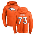 Rebec D.Broncos #73 Frank Crum Player Orange Pullover Hoodie Limited Stitched Jerseys