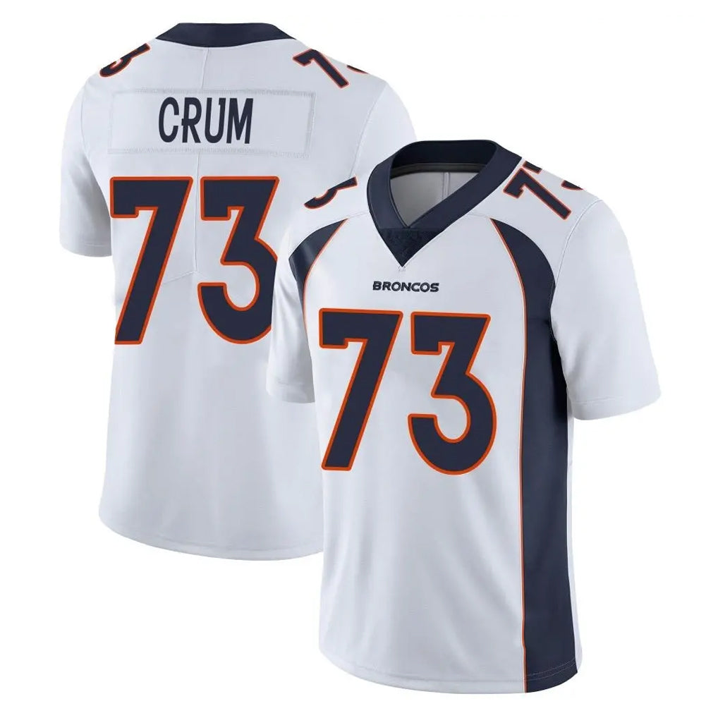 Rebec D.Broncos #73 Frank Crum Player White Vapor Untouchable Limited Home Game Stitched Jerseys