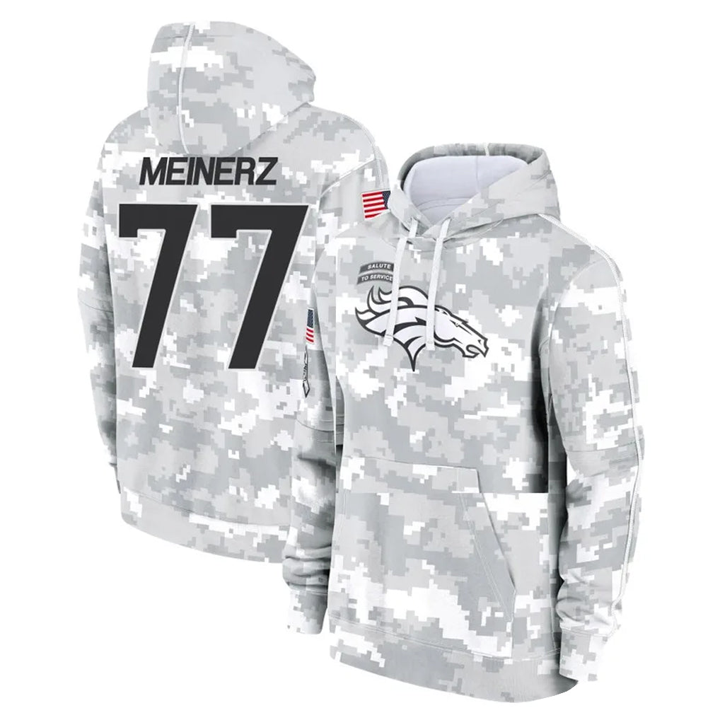 Rebec D.Broncos #77 Quinn Meinerz Player Arctic Camo Salute to Service Hoodies Limited Game Stitched Jerseys